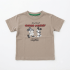 Front view of a taupe-colored cotton jersey T-shirt with a "Cholo Mickey" character graphic, laid flat on a white background.