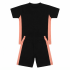 Black short-sleeve athletic track set with soft peach side panels for kids - Co Kids Wear