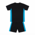 Black short-sleeve athletic track set with vibrant blue side panels for kids - Co Kids Wear
